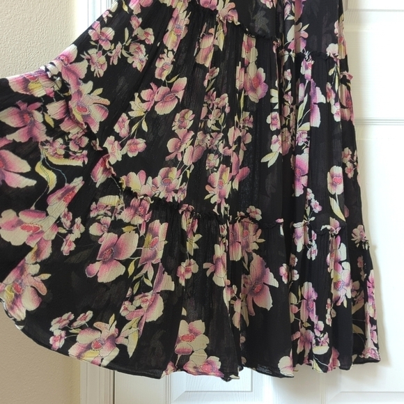Intimately Free People Onyx Garden Party Floral Tiered A-Line Maxi Dress Black - Picture 9 of 14